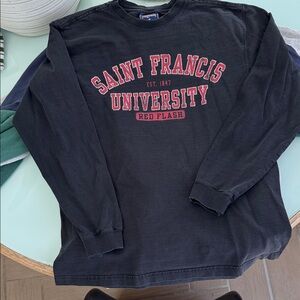 Jansport Black Long-Sleeve Saint Francis University Crewneck with Red Graphic